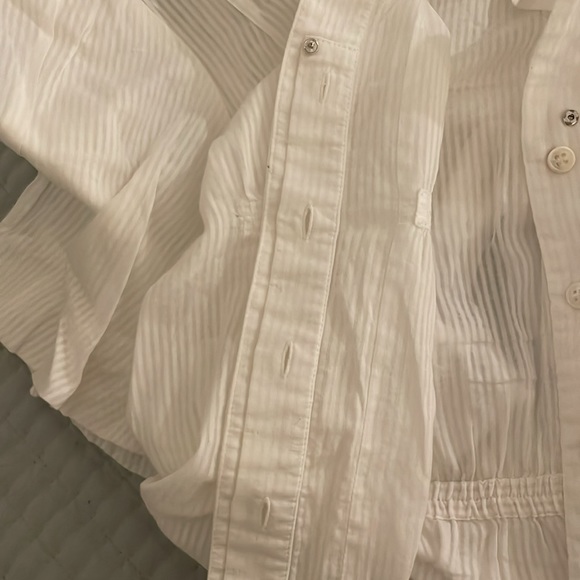 BCBGMAXAZRIA Women’s Short Sleeve Cotton Button Up Top - Picture 14 of 14